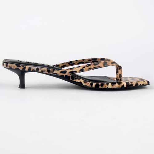 Image of STUNAHOME Kitten Heels Sandals for Women Cute Summer Square Open Toe 1.4 Inches Comfortable Thong Flip Flop Heels