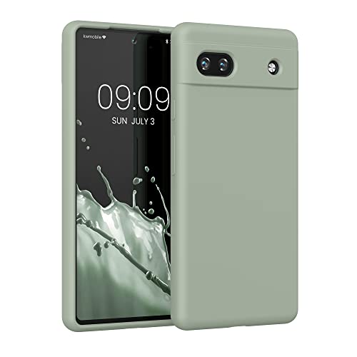 kwmobile Case Compatible with Google Pixel 6a Case - TPU Silicone Phone Cover with Soft Finish - Gray Green