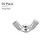 DTGN M5x0.8mm(DxP) Butterfly Wing Nuts - 20Pack - Good for Construction Industry - Carbon Steel Butterfly Wing-Nut - Silver