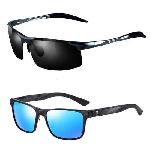 DUCO Mens Sports Polarized Sunglasses Bundle Polarized Driving Sunglasses for Men