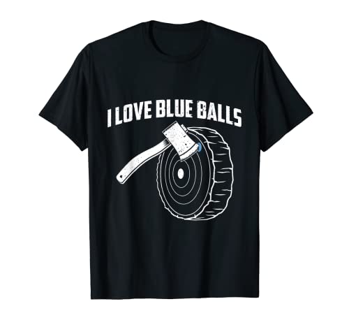 Funny Hache Throwing I Love Balles bleues T-Shirt