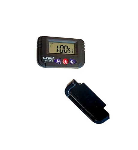 Image of movakart Digital Black Clock, Car Watch Car Dashboard Office Desk Alarm Table Clock and Stopwatch with Flexible Stand Digital Watch, Black Desk Small Watch