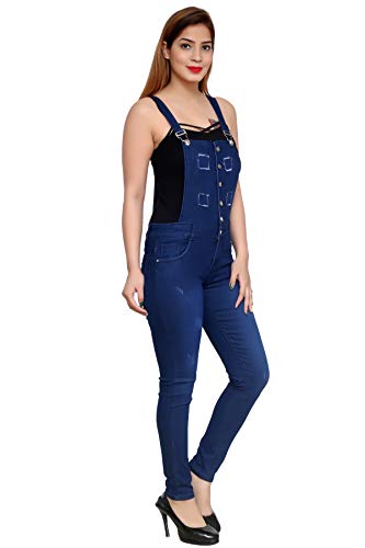 Women Slim Fit Dangri Dark Blue Design 