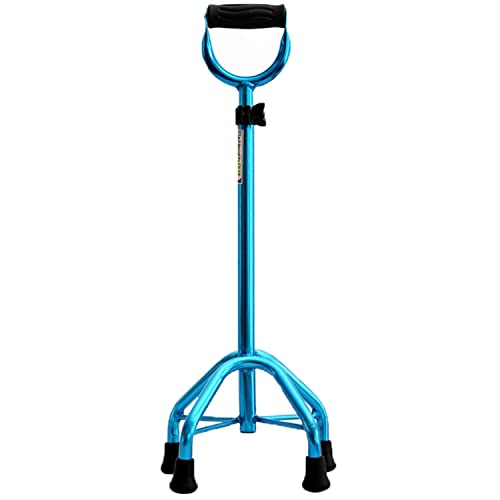 Bastón cuádruple ajustable con 4 patas para mayor estabilidad, bastón de aluminio ligero para personas mayores, ayuda a la movilidad para personas mayores con mango en forma de U para mayor comodidad