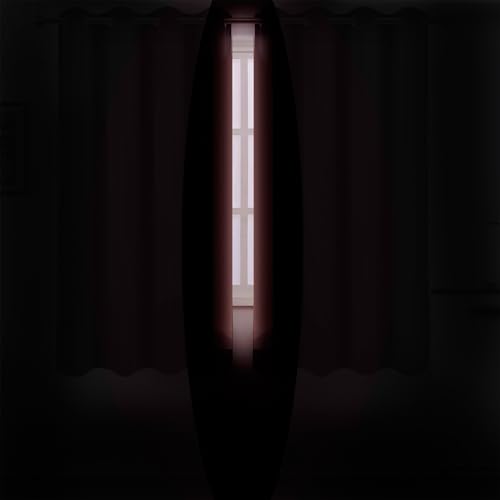 Image of LEMOMO Blackout Curtains 52 x 45 inch Coral Curtains Set of 2 Panels /Thermal Insulated Room Darkening Bedroom Curtains