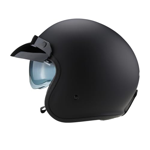 Viper Motorcycle Helmet with Inner Sun Visor RSV06 Plus Open Face Jet Motorbike Helmets for Adult - Motorbike Rider Road Legal ECE2206 Approved for Cruise Bike...