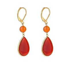 18k Gold Plated & Red Agate