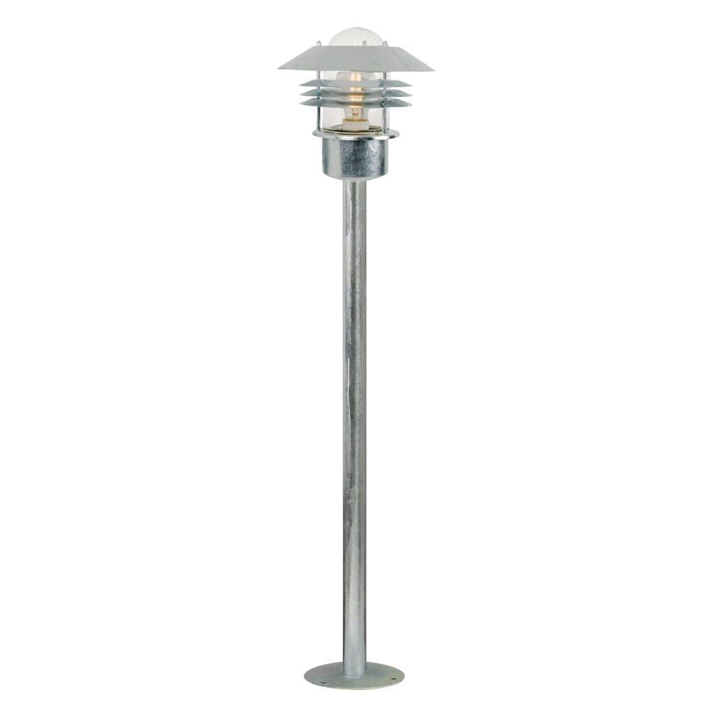 Nordlux Veje Outdoor Post Light Silver Galvanized Steel E27 Coastal/Marine Safe - Garden, Patio, Driveway Mains Powered, IP54