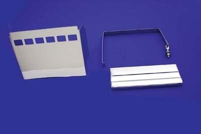 V-Twin 42-0547 Battery Cover Kit Chrome Slotted