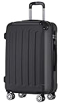 BEIBYE Hartschalen-Koffer Trolley Rollkoffer Reisekoffer Handgepäck 4 Rollen (M-L-XL-Set) (Schwarz, XL)