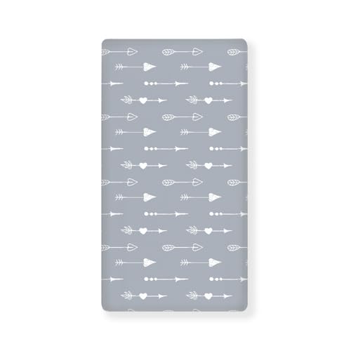 Image of Arrows Baby Crib Sheets for Boys Girls Grey Fitted Crib Sheet for Standard Crib and Toddler Mattress Cute Baby Mattress Sheets Toddler Bed Sheet 52x28x8 in