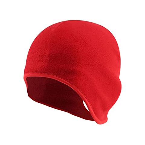 JAXICH Winter Hat Cycling Men Hats Hats Cover Sports Outdoor Cycle Thermal Women Skiing Winter Running for Adults Riding Helmets Windproof Under Ears and Climbing Baseball Caps Tennis (Red, One Size) Cover