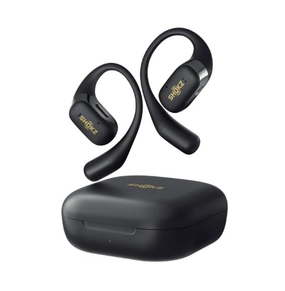SHOKZ OpenFit Over Ear Bluetooth Headphones (Renewed) (Black Gold SE)