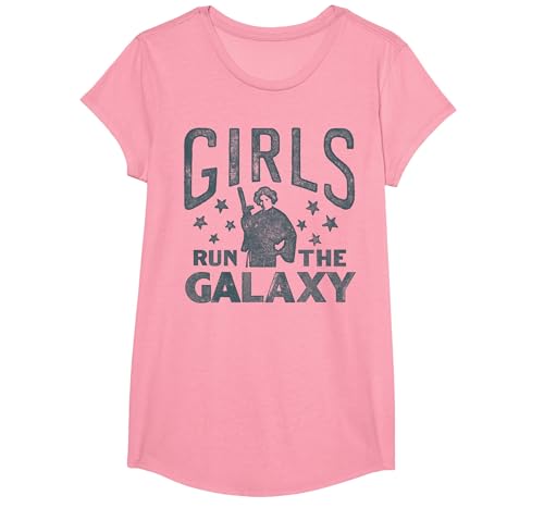 Star Wars Princess Leia Girls Run The Galaxy Disney+ T-Shirt, Girls, Pink, Medium
