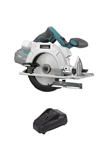 TOOLS LIFE 丸ノコ 丸鋸 まるのこ 電動 マルノコ 充電式 ガイド 定規 刃径 165mm 20V 急速充電 切断角度調節 集塵機接続可 替刃 4000mAhバッテリー 大容量 木工切断 充電式切断機 DIY日曜大工 木工作業 日本語取扱説明書