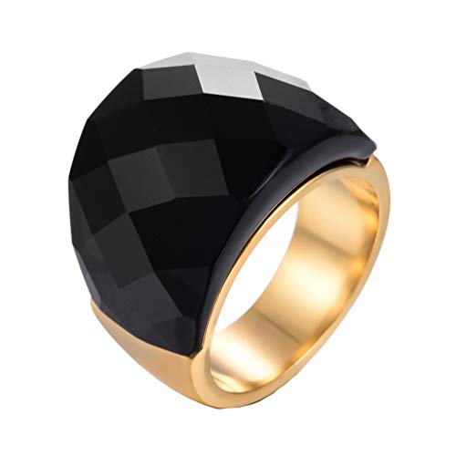 Image of HIJONES Men Women Stainless Steel Cubic Zirconia Royal Crystal Rings Wrap Band Cocktail Style
