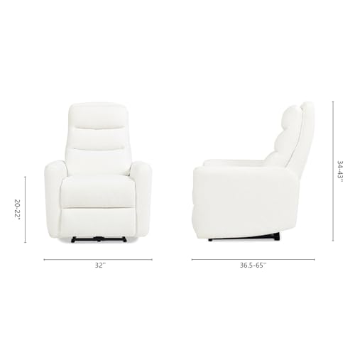 Sillón reclinable eléctrico tela boucle blanco miniatura 3