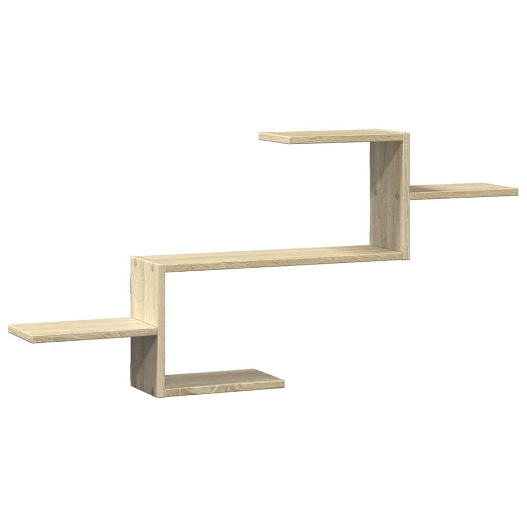 Étagère murale chêne Sonoma 104 cm pour gagner de la place au sol dans la chambre