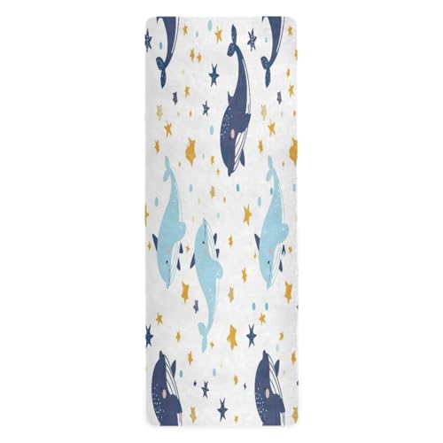 Waassud Lovely Whales - Esterilla de yoga antideslizante para mujer, 180 x 66 cm