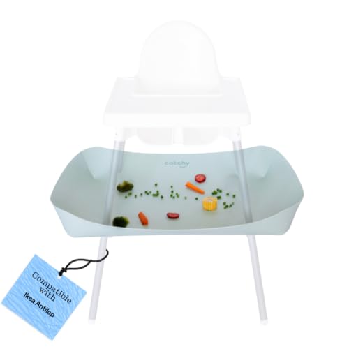 CATCHY -Food Catcher-Compatible with IKEA Antilop High Chair + 12 Other High Chairs- Highchair Sold Separately -Baby &amp; Toddler Food &amp; Mess Catcher-Premium Linen Inspired - Under High Chair Accessory