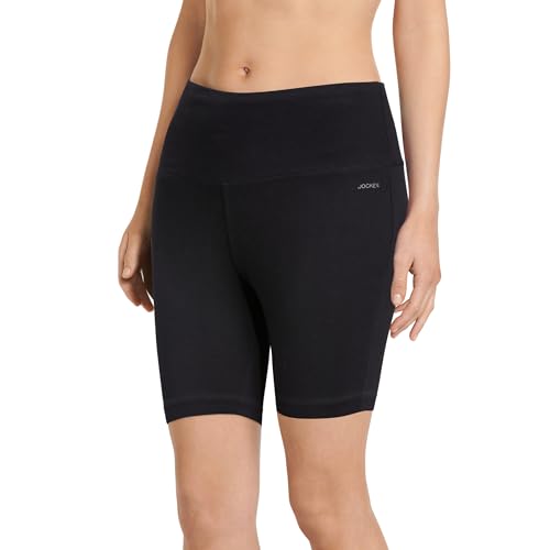 Jockey Women\'s Activewear High Rise Cotton Stretch 10\" Bike Short, Black, 3XL