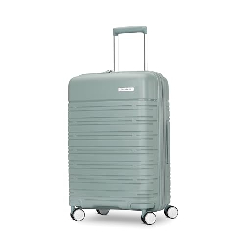 Samsonite Elevation Plus - Carry-On Hardside Luggage - Scratch Resistant Polypropylene Shell, RightHeight™ Adjustable Handle, Integrated AirTag Holder, TSA Lock, WetPak™ Compartment - Cypress Green