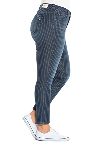Slink - Premium Women's Plus Size Stretch High Rise Skinny Jean (Dark Blue Stripe)3