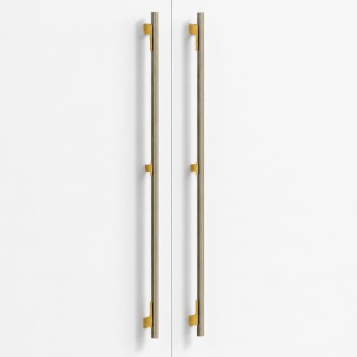 Image of Plantex Aluminium Cabinet Handle /900mm Wardrobe Handle for Home /Cupboard Door Pull-Push Handles for Office - Pack of 2 (DTC-5580, Brass Antique & Gold)