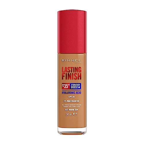 Rimmel London, Lasting Finish, Base de maquillaje, 407 - Warm Tan, 30ml