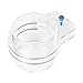ZJchao Fish Feeder, Acrylic Fish Feeding Floating Food Dish Feeding Tube Food Feeder Adjustable Transparent Cover Tray for Aquarium (100mm)