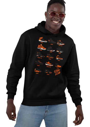Retro Jordans Orange/Black Colors Matching Men's Hoodie Sweatshirt Pullover