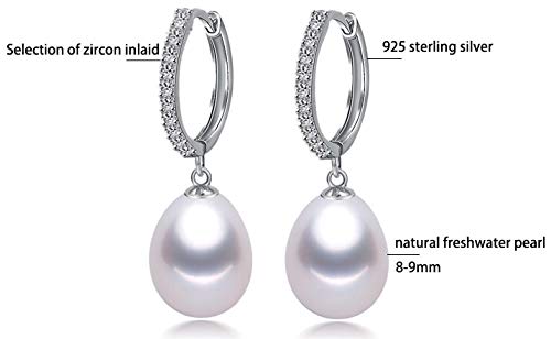 Boucles d'oreilles perles d'eau douce naturelles anti-allergie monture argent sterling 925