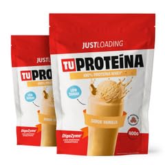 JustLoading Proteína Whey Sabor Vainilla | 23,4g proteína por dosis | Con BCAA y Digezyme® | Recuperación muscular y fácil digestión | Pack 2 unidades x 400g