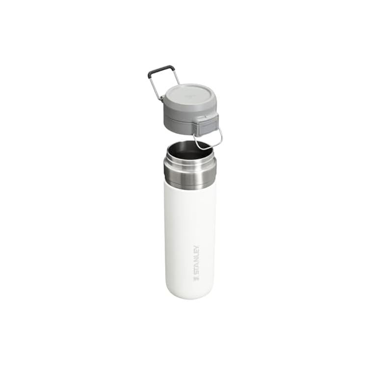 Stanley Quick Flip GO Water Bottle 24 oz | Push Button Lid | Leakproof and Packable for Travel and Sports | Insulated Stainless Steel | BPA-Free | Polar - Image 3