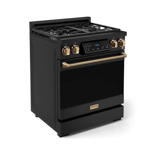Image of Gordon Ramsay by THOR Kitchen 30 Inch Professional Gas Range with Tilt Panel Touch Control in Black /Bronze
