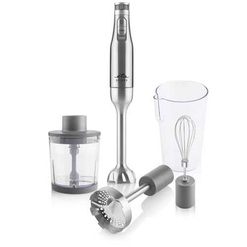 ETA Batidora de mano Spesso II I 4 en 1 I 6 velocidades I 1200 W I Motor CC I Turbo Nivel I Batidor I Vaso de batidora I Trituradora I Accesorio para patatas I Recipiente de trabajo 600 ml I Versión