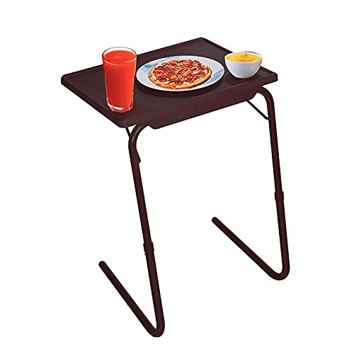 Image of Multipurpose Laptop Study Table Strong Top 6 Heights 3 Angles Portable Adjustable Foldable (Brown, Metal)