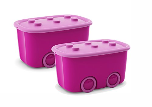 Preisvergleich Produktbild 2x Aufbewahrungskisten Spielzeugkisten Aufbewahrungsboxen Funny