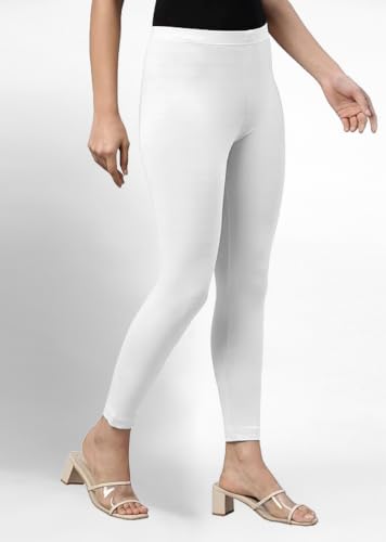 Image of TRENDMALLS Women's Super Combed Cotton Elastane Stretch Ankle Length Leggings with Ultrasoft Waistband