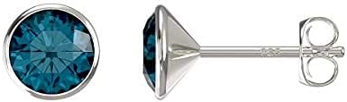 Aeon Birthstone Stud Earrings - March Blue Aquamarine, March Light Blue, 6 millimeters