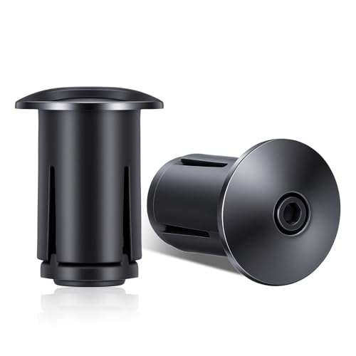 1Pairs Bike Handlebar Bar End Plugs Black Aluminum Alloy Road Bicycle Grip Expanding Locking Bar End Caps for Drop Bars