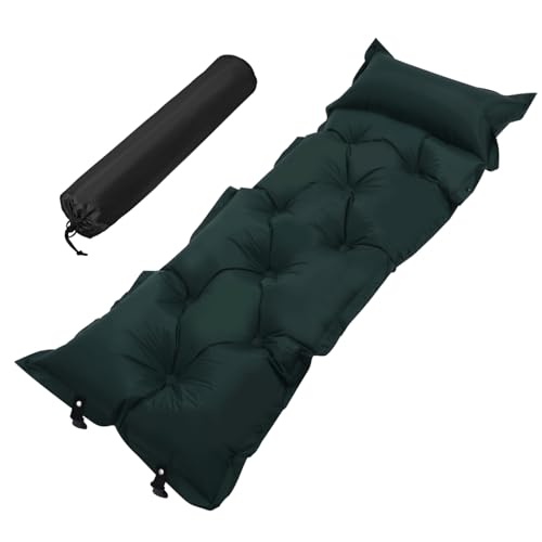 KICHOUSE Inflatable Sleeping Pad for Camping Automatic Inflation Bed Large Size Pillow Portable for Adults