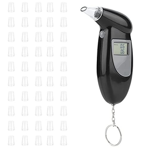 Breathalyzer, Portable Alcohol Tester LCD Display Alcohol Detector Breathalyzer with 50 Mouthpieces Alcohol Analyzer for Test Alcohol Breath Alcohol Tester for Personal & Professional Use