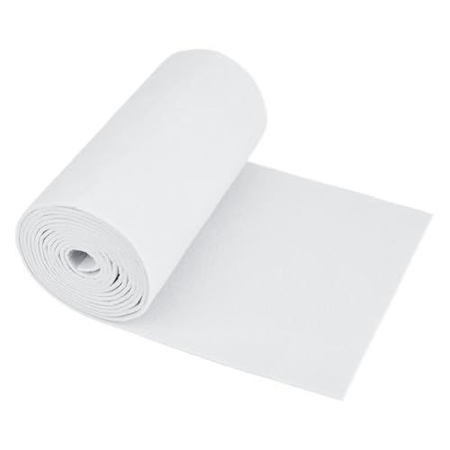 Image of BENECREAT 118x9.45inch Whit-Gray Felt Roll, Non Woven Felt Fabric, Craft Felt Fabric for Patchwork Sewing Decoration Craft DIY, 3mm Thick