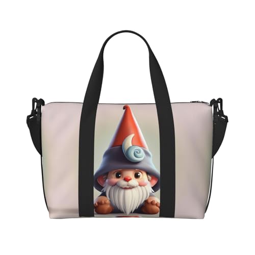 Cute Gnome Hat Small Duffel Bag Foldable Travel Bag Weekender Bag Overnight Gym Hospital Bags For Women&Men