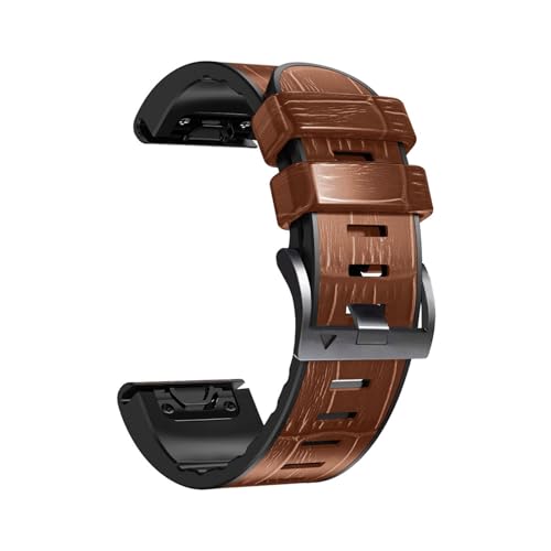 [PLYYQZM] 22/26mm VRU[Xgbv Bɍ Gar min Fenix 8 7 7X Pro 47mm 51mm/6 6X Pro Epix pANZT[ Xgoh ȒPtɓKp(Silicone Leather