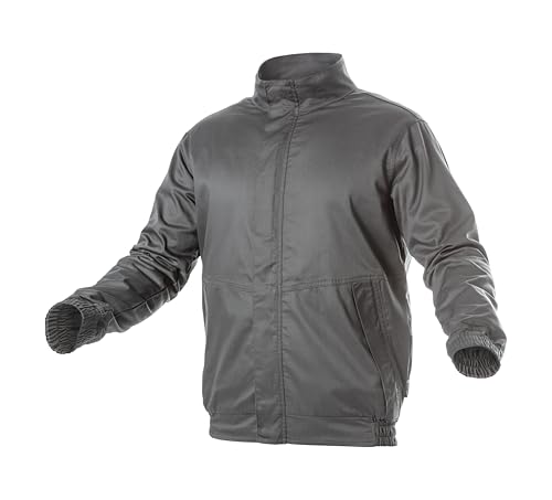 Högert Technik FABIAN Arbeitsjacke 4XL – dunkelgrau, Schutzjacke, EN ISO 13688, Polyester-Baumwolle, Atmungsaktiv, Reflektierend, Für Bauarbeiter und Techniker