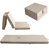 nana shop Colchón plegable de 3 piezas, 200 x 60 x 10 cm, resistente al...