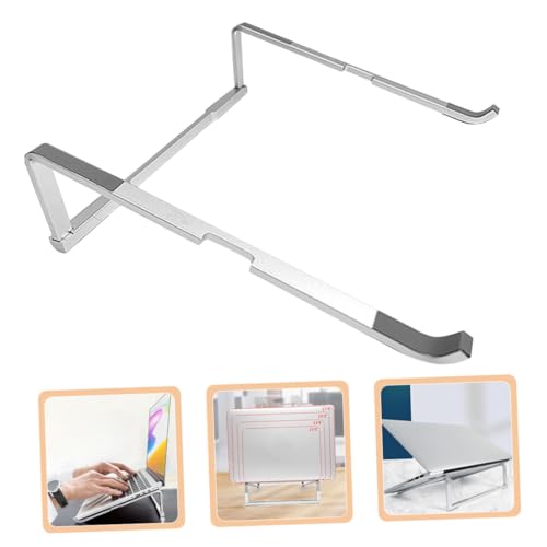 Soporte portátil plegable para laptop PRETYZOOM metálico plateado miniatura 4