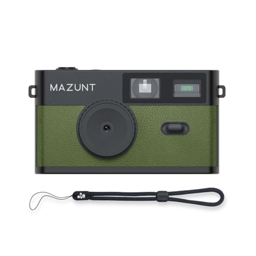 MAZUNT Retro Digitalkamera, 12 MP, bildschirmfreie Vintage-Kamera mit 4 Filtern, Einwegkamera-Ersatz, inkl. 8 GB SD-Karte für tausende Fotos, grün
